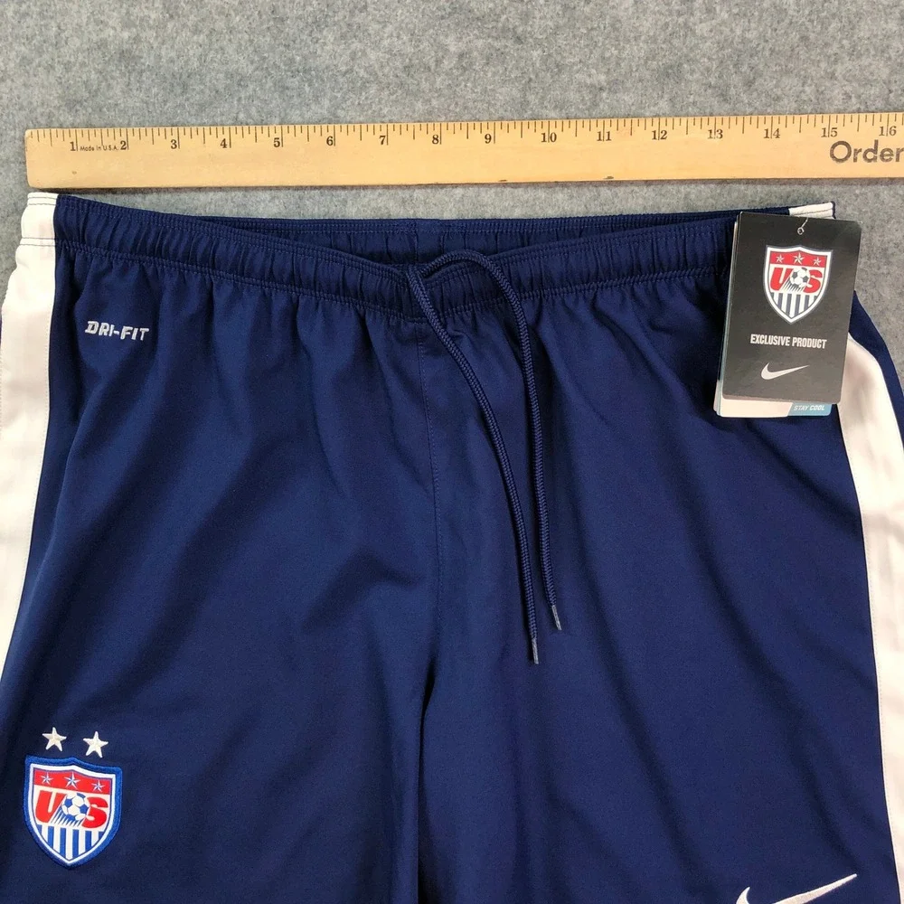 New Nike Womens US Soccer Shorts Large Blue Dri-FIT Training Navy Stay Cool NWT - Picture 12 of 16